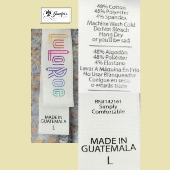 LuLaRoe Multicolored Abstract Scoop Neck Short Sleeve Perfect T Size L - Picture 8 of 11